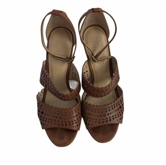 Tory Burch Perforated Gladiator Wedge Sandal 8.5 - Picture 3 of 13